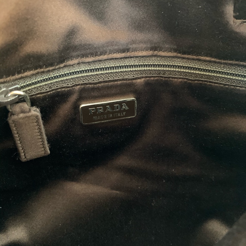 Soft brown velvet w silk flowers mini bag - Picture 3 of 4